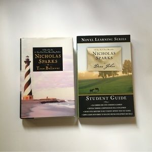(2) Nicholas Sparks Books Dear John True Believer Hardback Paperback Romance